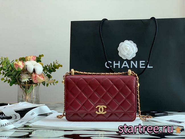 Chanel Woc Wallet On Chain Burgundy - AP2289 - 19cm - 1