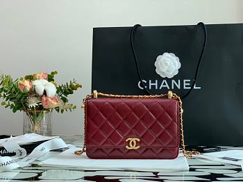 Chanel Woc Wallet On Chain Burgundy - AP2289 - 19cm