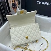 Chanel |Mini Flap Bag With Top Handle White Grained Calfskin - AS2431 - 20x14x7cm - 2