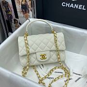 Chanel |Mini Flap Bag With Top Handle White Grained Calfskin - AS2431 - 20x14x7cm - 3
