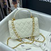 Chanel |Mini Flap Bag With Top Handle White Grained Calfskin - AS2431 - 20x14x7cm - 5