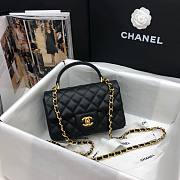 Chanel |Mini Flap Bag With Top Handle Black Grained Calfskin- AS2431 - 20x14x7cm - 1