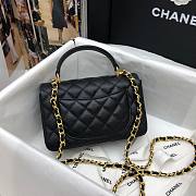 Chanel |Mini Flap Bag With Top Handle Black Grained Calfskin- AS2431 - 20x14x7cm - 6