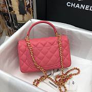 Chanel |Mini Flap Bag With Top Handle Pink Grained Calfskin - AS2431 - 20x14x7cm - 2
