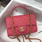 Chanel |Mini Flap Bag With Top Handle Pink Grained Calfskin - AS2431 - 20x14x7cm - 3