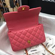 Chanel |Mini Flap Bag With Top Handle Pink Grained Calfskin - AS2431 - 20x14x7cm - 6