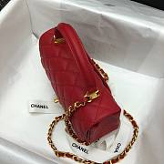 Chanel |Mini Flap Bag With Top Handle Red Grained Calfskin - AS2431 - 20x14x7cm - 3