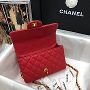 Chanel |Mini Flap Bag With Top Handle Red Grained Calfskin - AS2431 - 20x14x7cm - 4