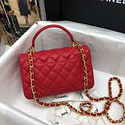 Chanel |Mini Flap Bag With Top Handle Red Grained Calfskin - AS2431 - 20x14x7cm - 5