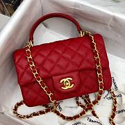 Chanel |Mini Flap Bag With Top Handle Red Grained Calfskin - AS2431 - 20x14x7cm - 6