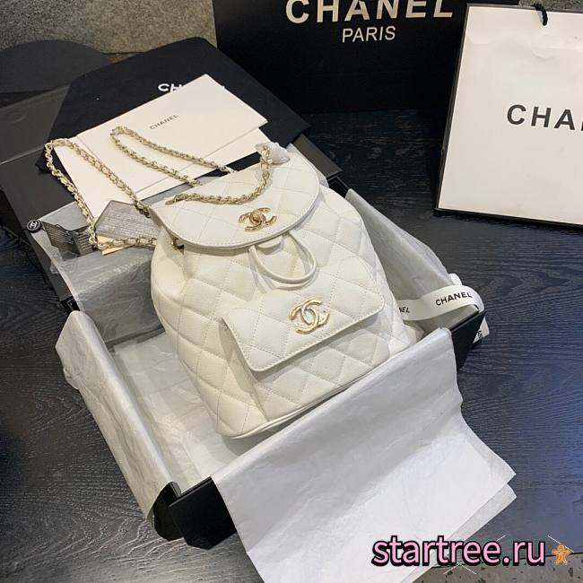  Chanel | Caviar Backpack White - AS1371 - 21.5x24x12cm - 1