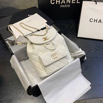  Chanel | Caviar Backpack White - AS1371 - 21.5x24x12cm