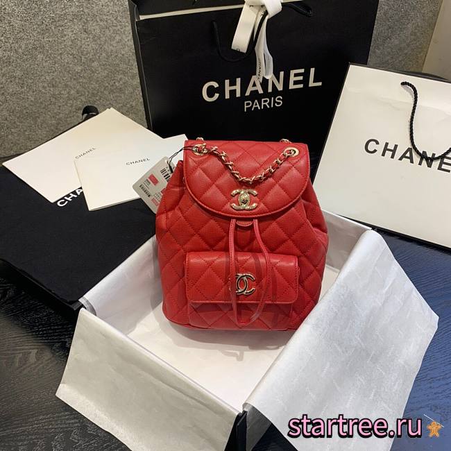  Chanel | Caviar Backpack Red - AS1371 - 21.5x24x12cm - 1