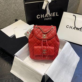  Chanel | Caviar Backpack Red - AS1371 - 21.5x24x12cm