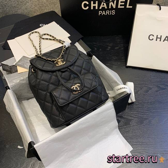  Chanel | Caviar Backpack Black - AS1371 - 21.5x24x12cm - 1