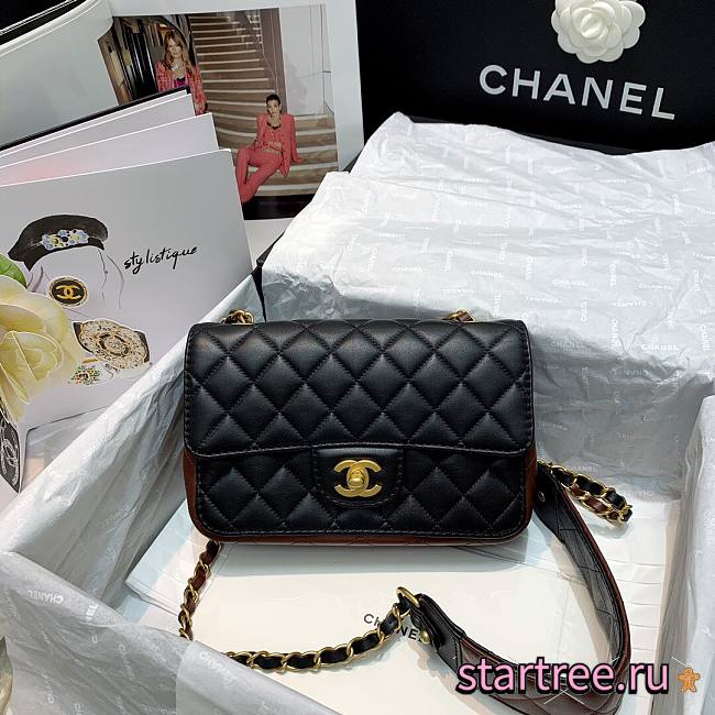 Chanel | Calfskin Flap Bag With Width Strap - AS2229 - 25x8x15cm - 1