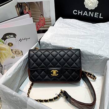 Chanel | Calfskin Flap Bag With Width Strap - AS2229 - 25x8x15cm