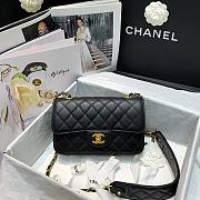 Chanel | Calfskin Flap Bag With Width  Black Strap - AS2229 - 25x8x15cm - 1