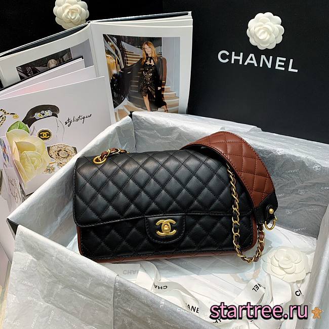 Chanel | Calfskin Flap Bag With Width Strap - AS2228 - 21.5x6.5x13cm - 1