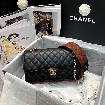 Chanel | Calfskin Flap Bag With Width Strap - AS2228 - 21.5x6.5x13cm