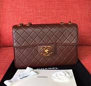 CHANEL | Vintage Red Quilted Lambskin Flap Bag - 30x21x8cm - 3