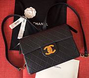 CHANEL | Vintage Black Quilted Lambskin Flap Bag - 28x8x20cm - 1