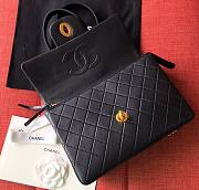 CHANEL | Vintage Black Quilted Lambskin Flap Bag - 28x8x20cm - 6