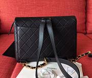 CHANEL | Vintage Black Quilted Lambskin Flap Bag - 28x8x20cm - 5