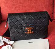 CHANEL | Vintage Black Quilted Lambskin Flap Bag - 28x8x20cm - 4