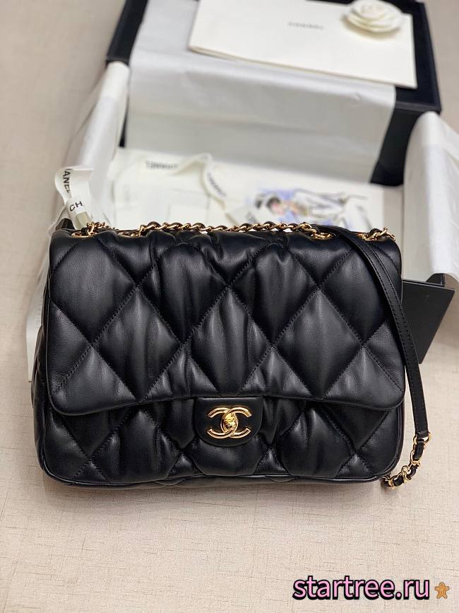 Chanel | Large Calfskin Bubbly Flap Bag Black - AS2234 - 29.5x20x12.5cm - 1