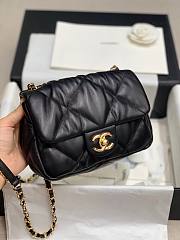 Chanel | Calfskin Bubbly Flap Bag Black - AS2234 - 19x14.5x8.5cm - 6