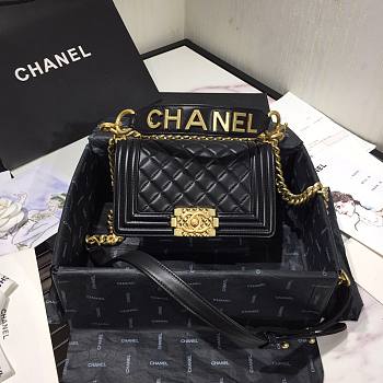 CHANEL | Boy Chanel Small Flap Bag With Handle Black- AS2117 - 20cm