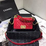 CHANEL | Boy Chanel Small Flap Bag With Handle Red- AS2117 - 20cm - 1