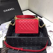CHANEL | Boy Chanel Small Flap Bag With Handle Red- AS2117 - 20cm - 4