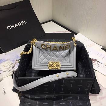 CHANEL | Boy Chanel Small Flap Bag With Handle Cornflower- AS2117 - 20cm