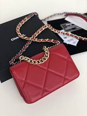 Chanel | 19 Classic Leather Chain Wallet Red - AP0957 - 19x11.5x7cm - 2