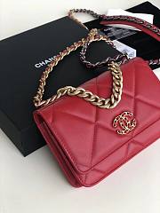 Chanel | 19 Classic Leather Chain Wallet Red - AP0957 - 19x11.5x7cm - 3