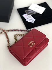 Chanel | 19 Classic Leather Chain Wallet Red - AP0957 - 19x11.5x7cm - 4