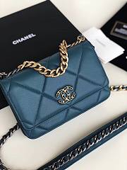 Chanel | 19 Classic Leather Chain Wallet Blue- AP0957 - 19x11.5x7cm - 5