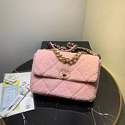 Chanel | 19 Flap Large  Pink Metallic Tweed Quilted - 30x20x10cm - 1