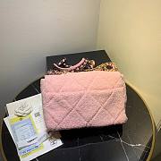 Chanel | 19 Flap Large  Pink Metallic Tweed Quilted - 30x20x10cm - 5