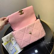 Chanel | 19 Flap Large  Pink Metallic Tweed Quilted - 30x20x10cm - 3