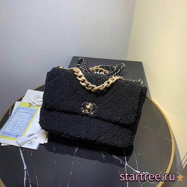 Chanel | 19 Flap Large Black Metallic Tweed Quilted - 30x20x10cm - 1