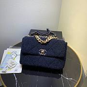 Chanel | 19 Flap Large Dark Blue Metallic Tweed Quilted - 30x20x10cm - 1
