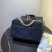 Chanel | 19 Flap Large Dark Blue Metallic Tweed Quilted - 30x20x10cm - 5