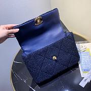 Chanel | 19 Flap Large Dark Blue Metallic Tweed Quilted - 30x20x10cm - 3
