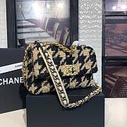 Chanel | 19  Flap Bag in Houndstooth Tweed Brown - 26x9x16cm - 3