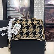 Chanel | 19  Flap Bag in Houndstooth Tweed Brown - 26x9x16cm - 4