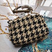 Chanel | 19  Flap Bag in Houndstooth Tweed Brown - 36cm - 3