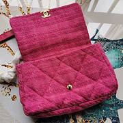 Chanel | 19  Flap Bag Quilted Tweed Pink - 36cm - 3